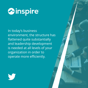 In today’s business environment, the structure has flattened quite substantially and leadership development is needed at all levels of your organization in order to operate more efficiently. 